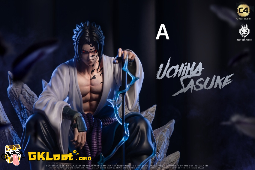 [Out of stock] BBS × C4 Studio 1/6 Naruto Seated Uchiha Sasuke Statue w/LED