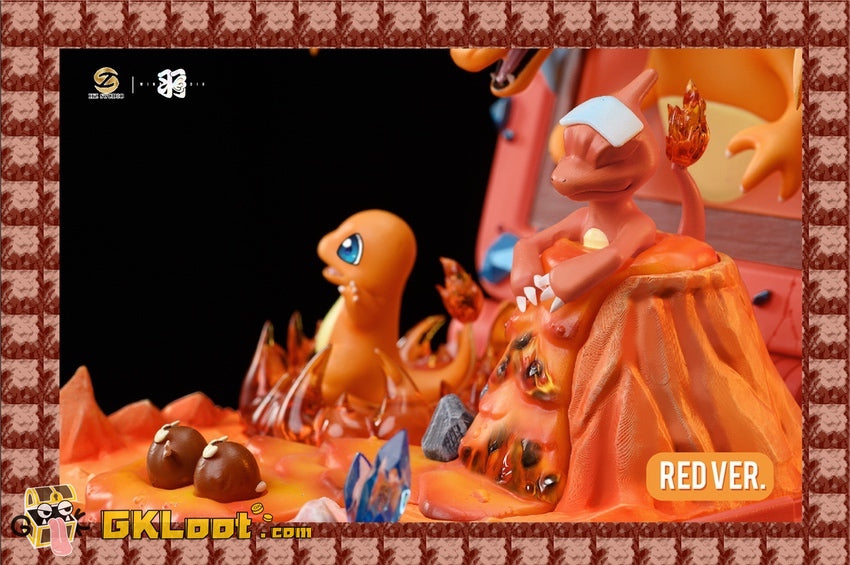 [Out of stock] Wing Studio & HZ Studio Pokémon Charizard Family Statue Fire Red Version